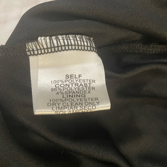 Marineblu Black and Gold Mini Cocktail Dress with Tulle Overlay sz M - Picture 6 of 6